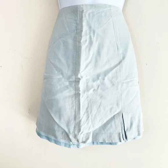 Esprit Women’s Micro Mini Skirt Vintage High rise waist Y2k 2000s Pale Blue - Picture 11 of 12